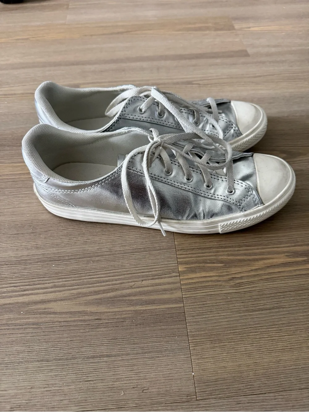 Converse silver sneakers